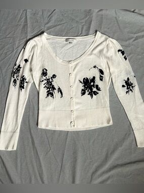 y2k Costa Blanca cream knit button up cardigan